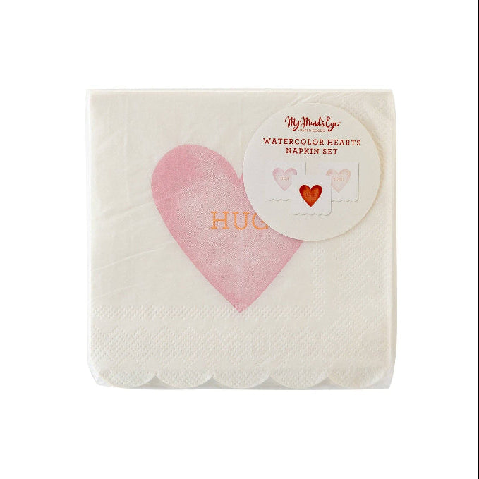 My Mind’s Eye PLNP206 - Watercolor Heart Scallop Cocktail Napkin Set