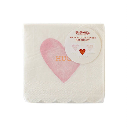 My Mind’s Eye PLNP206 - Watercolor Heart Scallop Cocktail Napkin Set