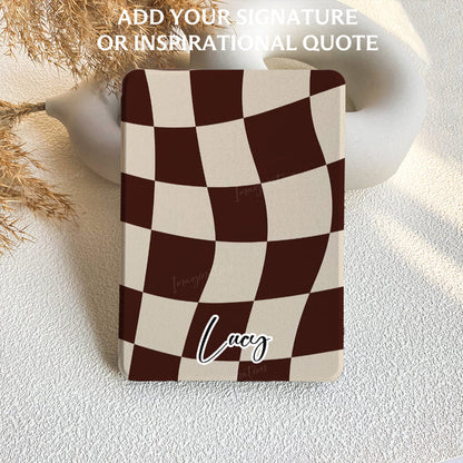 Wavy Check | Kindle Case - Brown & Cream