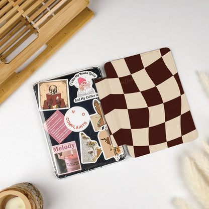 Wavy Check | Kindle Case - Brown & Cream