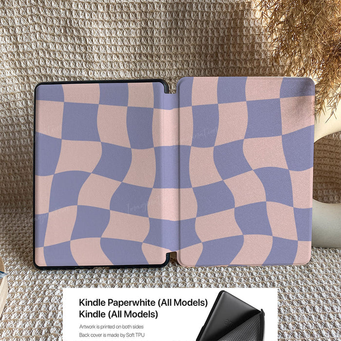 Wavy Check | Kindle Case - Pink & Purple