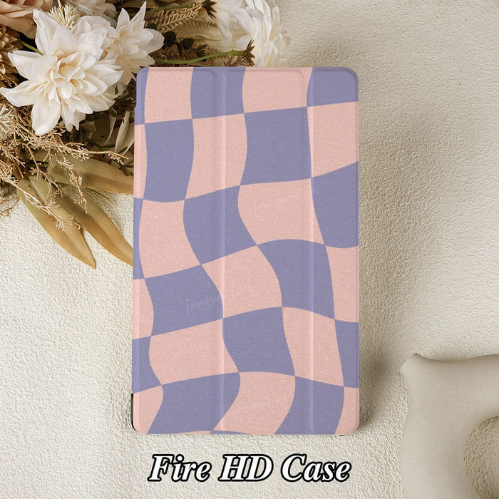 Wavy Check | Kindle Case - Pink & Purple