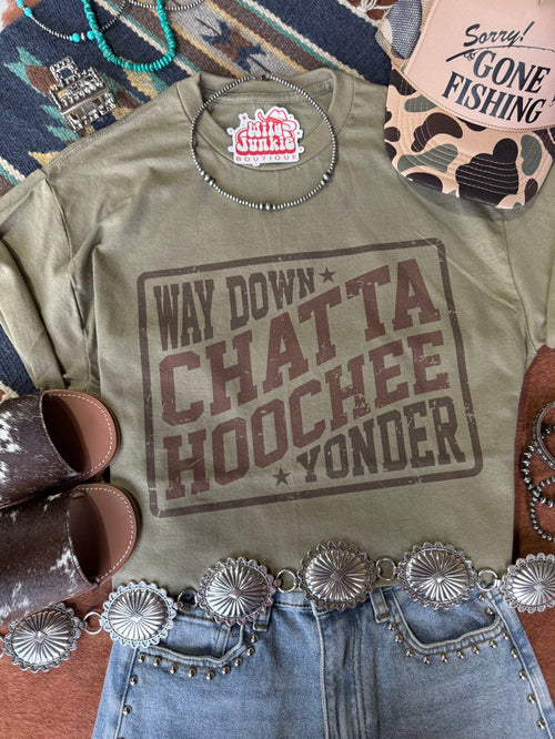 Way Down Chattahoochee Graphic TeeOliveS