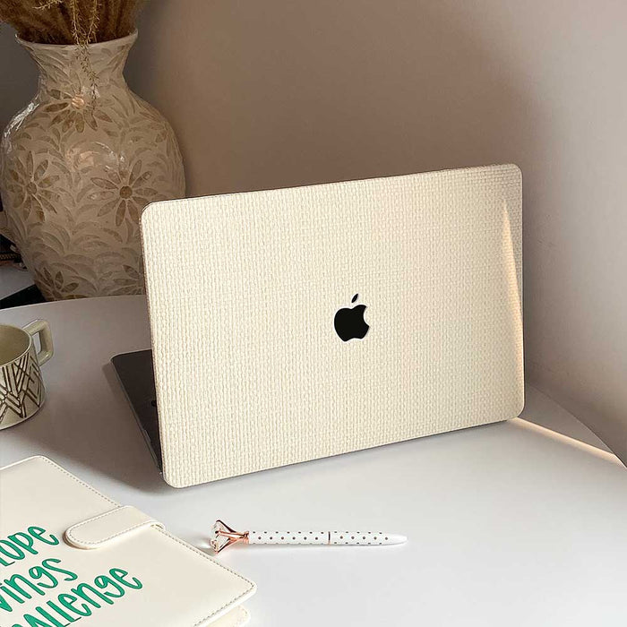 Weave Leather MacBook Case - White - IMCASE
