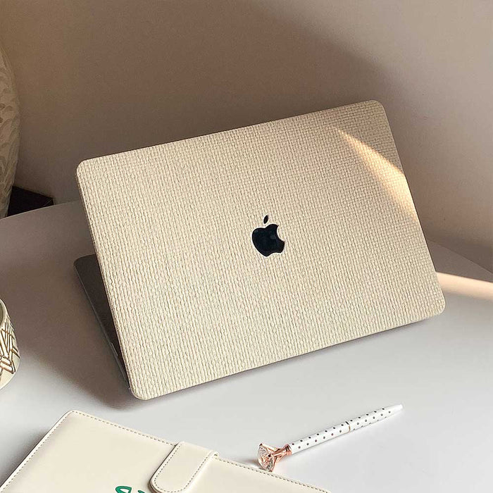 Weave Leather MacBook Case - White - IMCASE