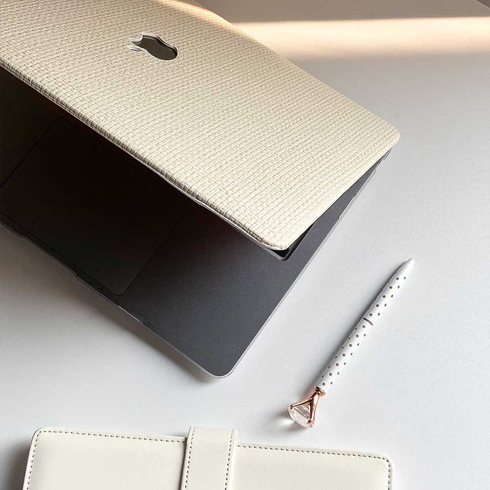 Weave Leather MacBook Case - White - IMCASE