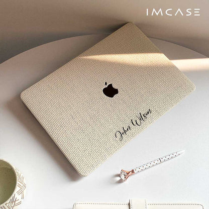 Weave Leather MacBook Case - White - IMCASE