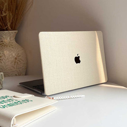 Weave Leather MacBook Case - White - IMCASE