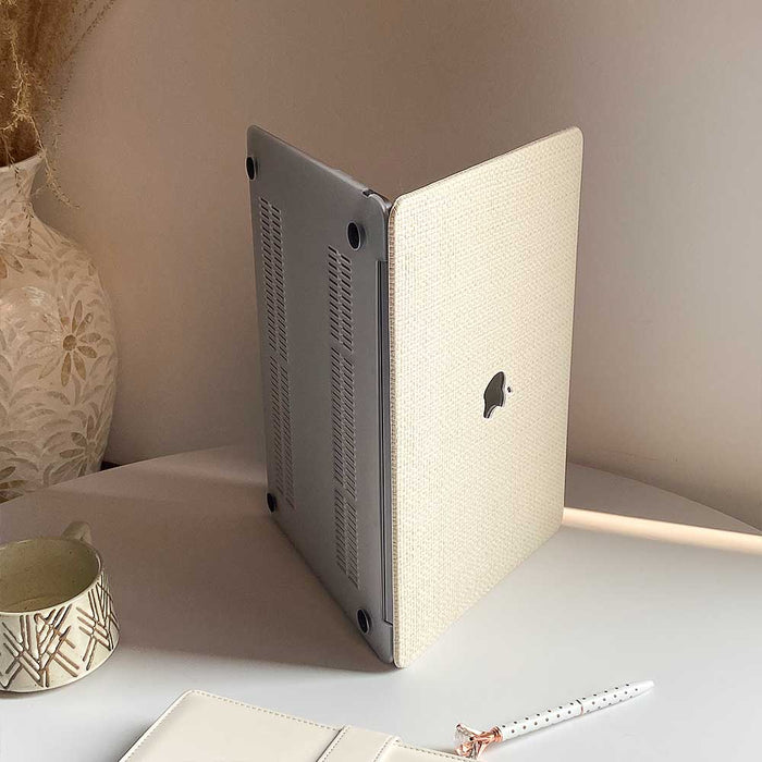 Weave Leather MacBook Case - White - IMCASE