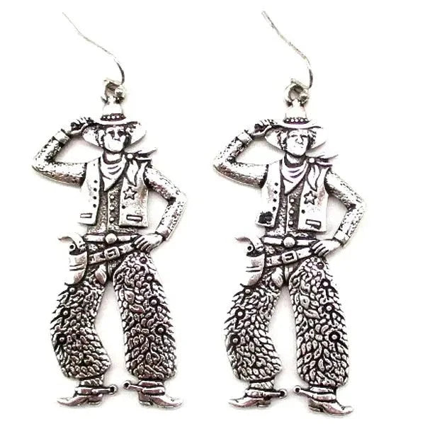 Western Dancing Cowboy Dangle Earrings