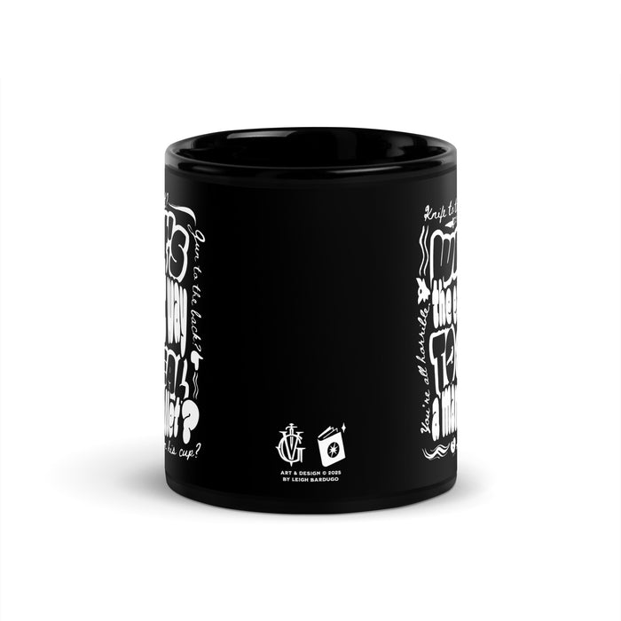 What's The Easiest Way to Steal A Man's Wallet Black Glossy Mug - The Bean Workshop - Bookworm Mug, Dark Humor, Fan Merchandise, Fantasy Book Mug, Grishaverse gift for readers, Kaz Brekker quote coffee cup, Ketterdam, Leigh Bardugo bookish merch, Literary Gift, Six of Crows mug, The Crows, The Dregs, Typographic Design