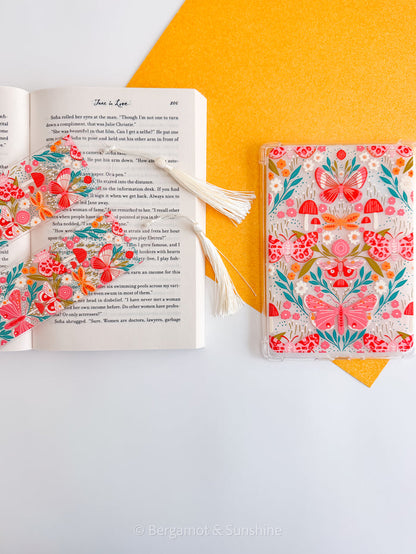 Whimsical Garden Kindle Case and/or Bookmark [Combined Listing] – Floral E-Reader Cover