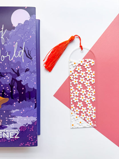 White Daisies E reader Case and/or Bookmark [Combined Listing]