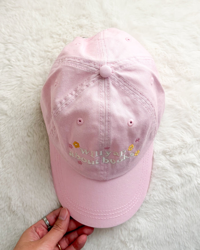 Will Yap About Books Embroidered Pigment Dyed Cap - The Bean Workshop - book lover, bookish, bookish hat, cap, cotton twill cap, Embroidered Bookish Cap, embroidered cap, embroidered hat, gift for book lovers, hat, pigment dyed cap, Reading Cap, Structured Twill Cap