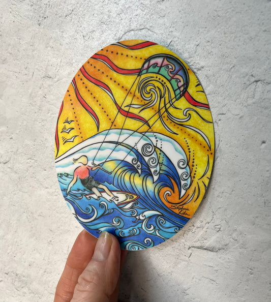 Wind and Waves Kiter Sticker
