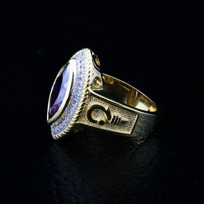 The February birthstone bishop ring, an ideal gift for women, featuring a stunning natural amethyst.