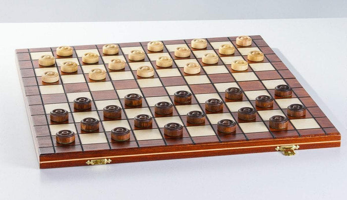 Wooden Checkers 100 squares, International Draughts - Checkers - Chess-House