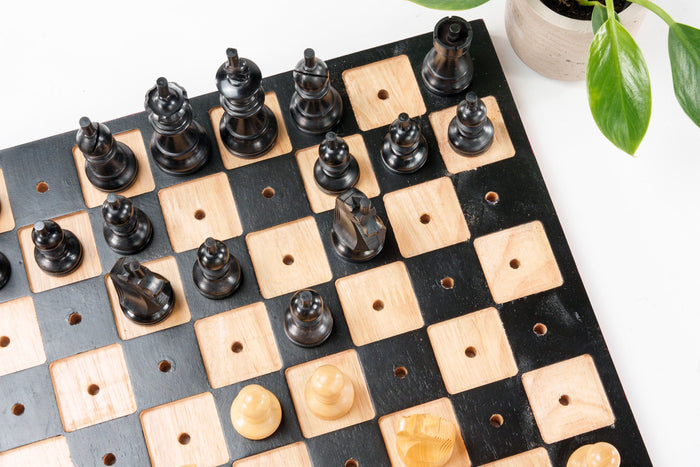 Wooden Chess Set for the Blind - 3.75 inch King - Chess Set - Chess-House