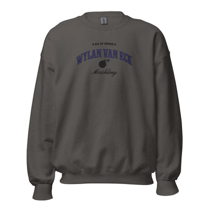 Wylan Van Eck Embroidered Sweatshirt - The Bean Workshop - Book Lover Gift, Bookish Sweatshirt, Character Apparel, Demolitions expert gift, Fantasy Character, Grishaverse, Ketterdam, Leigh Bardugo fan apparel for readers, LGBTQ Character, Six of Crows merchling merch, The Dregs, Wesper, Wylan Van Eck embroidered sweatshirt