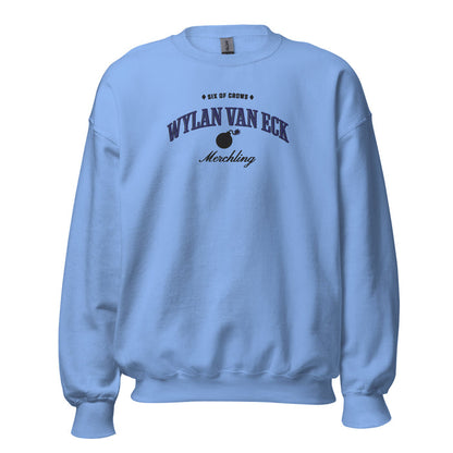 Wylan Van Eck Embroidered Sweatshirt - The Bean Workshop - Book Lover Gift, Bookish Sweatshirt, Character Apparel, Demolitions expert gift, Fantasy Character, Grishaverse, Ketterdam, Leigh Bardugo fan apparel for readers, LGBTQ Character, Six of Crows merchling merch, The Dregs, Wesper, Wylan Van Eck embroidered sweatshirt
