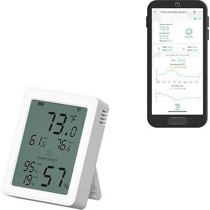 YoLink Indoor Hygrometer Thermometer YS8023 with Comfort Level Display, Max/Min Tracking, LoRa Technology, 180-Day Cloud Storage & 5-Year Battery Life, Alexa/IFTTT Compatible-Hub Required