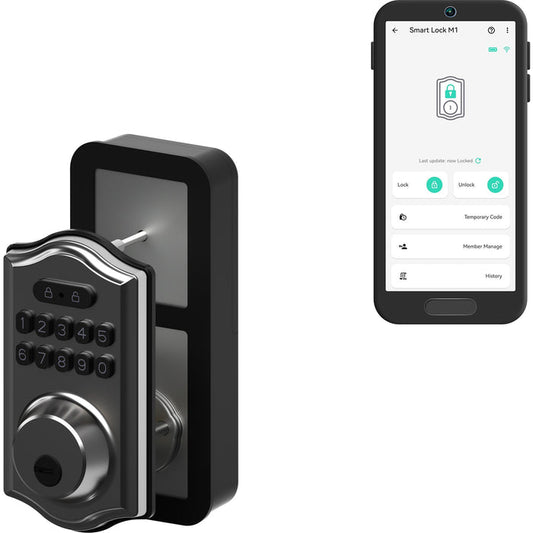 YoLink Smart Deadbolt Lock with Keypad, Fob & App Control, Keyless Entry, Multiple Unlock Methods, Secure & Reliable, Alexa, Google, IFTTT, Home Assistant Compatible, YoLink Hub Required