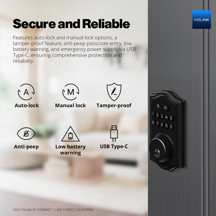 YoLink Smart Deadbolt Lock with Keypad