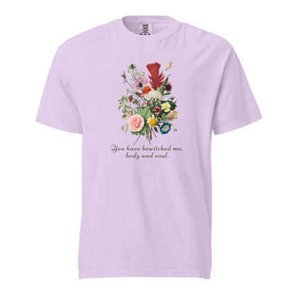 You Have Bewitched Me, Body and Soul T-shirt - The Bean Workshop - Austenites, Bookish Fashion, Botanical Floral Design, Classic Novel, Cottagecore Aesthetic, Jane Austen, Literary Enthusiast, Mr Darcy Bewitched Body and Soul Shirt, Pride and Prejudice, Reader Wardrobe, Romantic Literature Gift for Her, T-shirt, Vintage Illustration